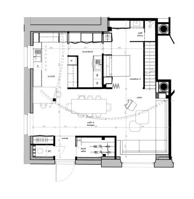 Plan 2D aménagement d'intérieur