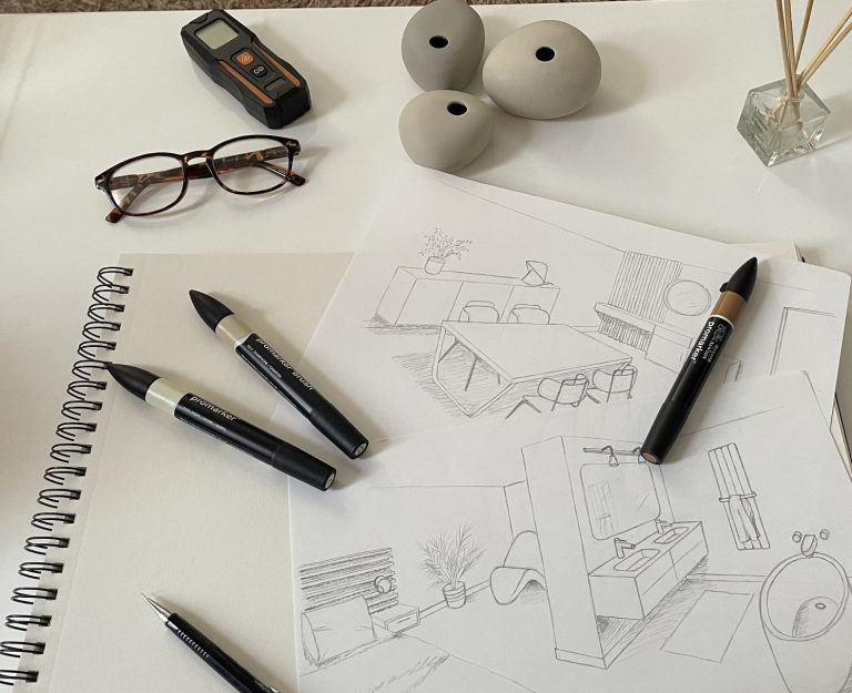 Esquisse architecte d'intérieur